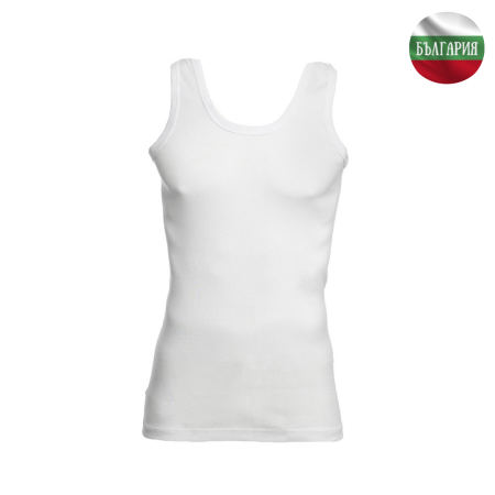 Мъжки потник - Рипс - Бял - L - 060253