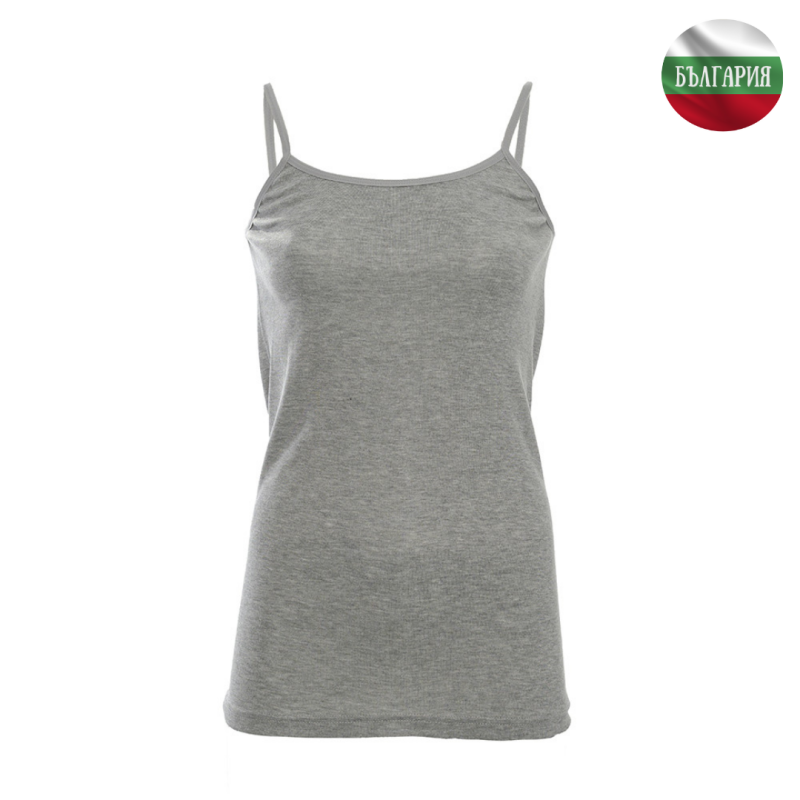 Дамски корсаж - Тънка презрамка с ластик - Рипс - Сив - 2ХL - 060765 - Бельо
