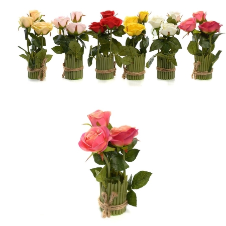 Изкуствени Рози в кашпа - 50383