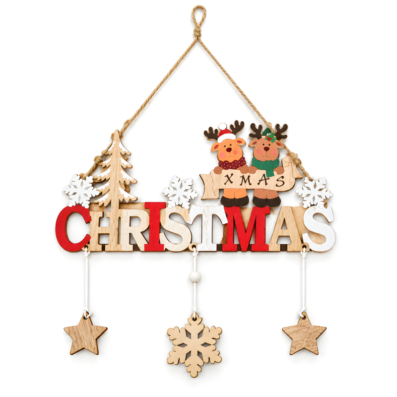 Коледен венец от дърво - Елха с два елена Christmas - 55430 Коледен венец от дърво - Елха с два елена Christmas - 55430 - Коледни