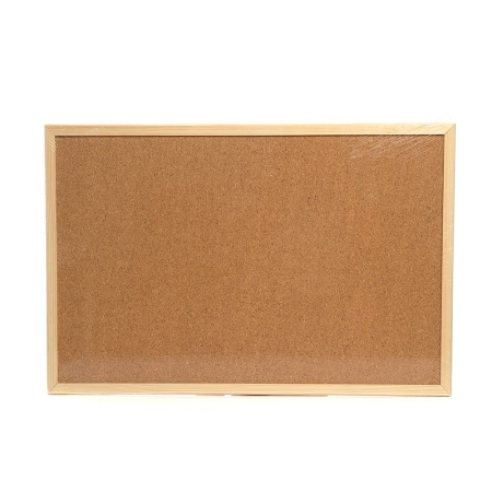 Коркова дъска с дървена рамка - 50х70см - 65396